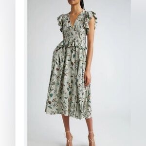 ULLA JOHNSON brielle dress in botanical mist Sz 10
